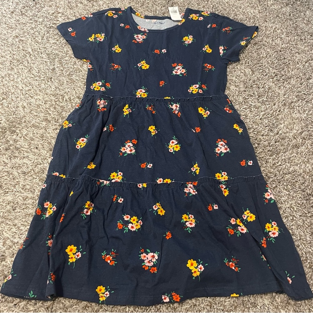 Old Navy Short-Sleeve Tiered Printed Swing Dress